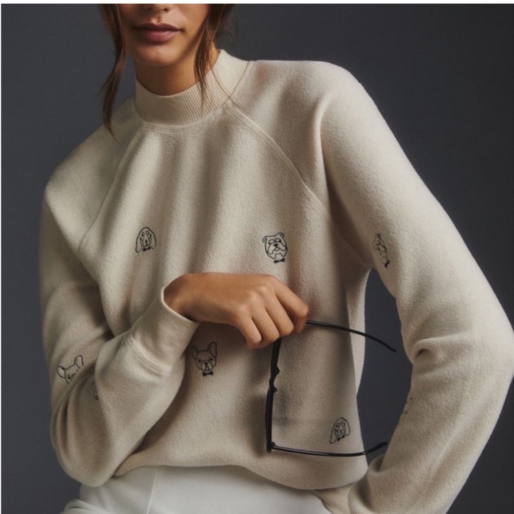 T.La Dog Embroidered Sweater from Anthropologie, S